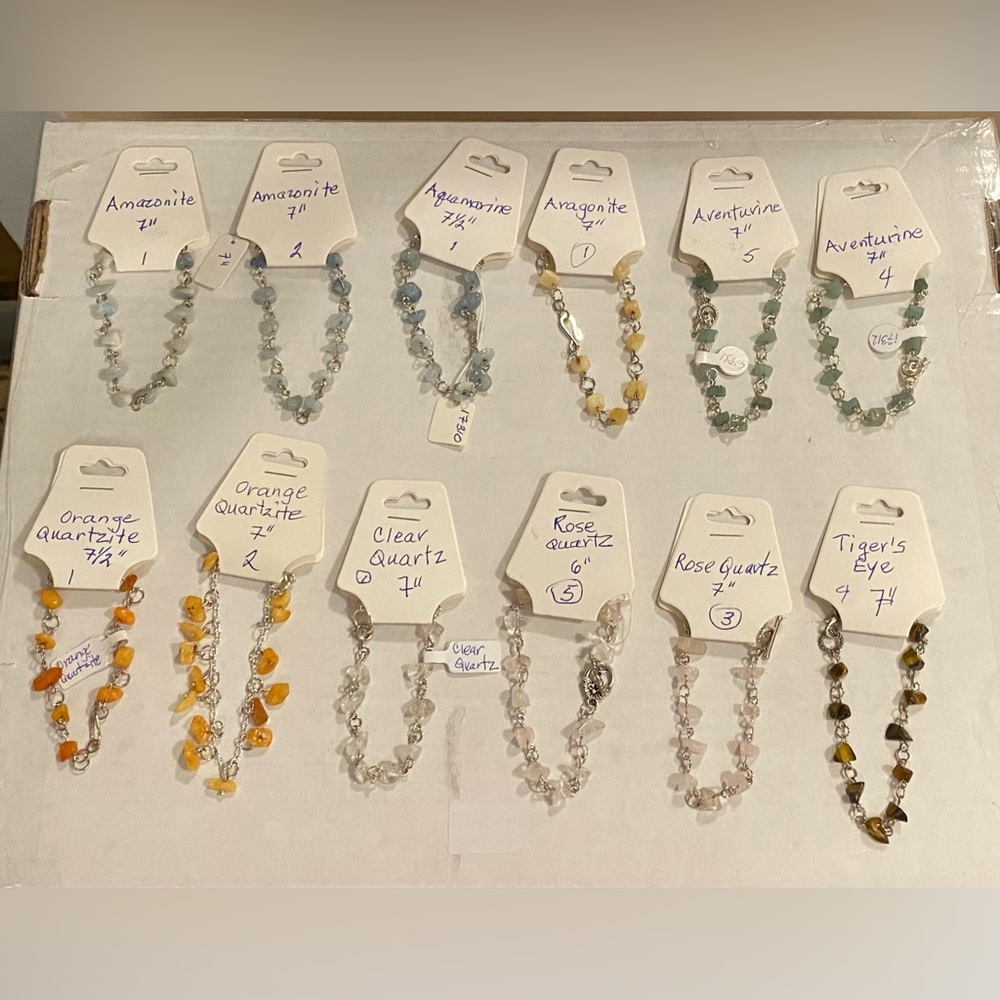 Handcrafted crystal chip bracelets - Picture 2 of 4